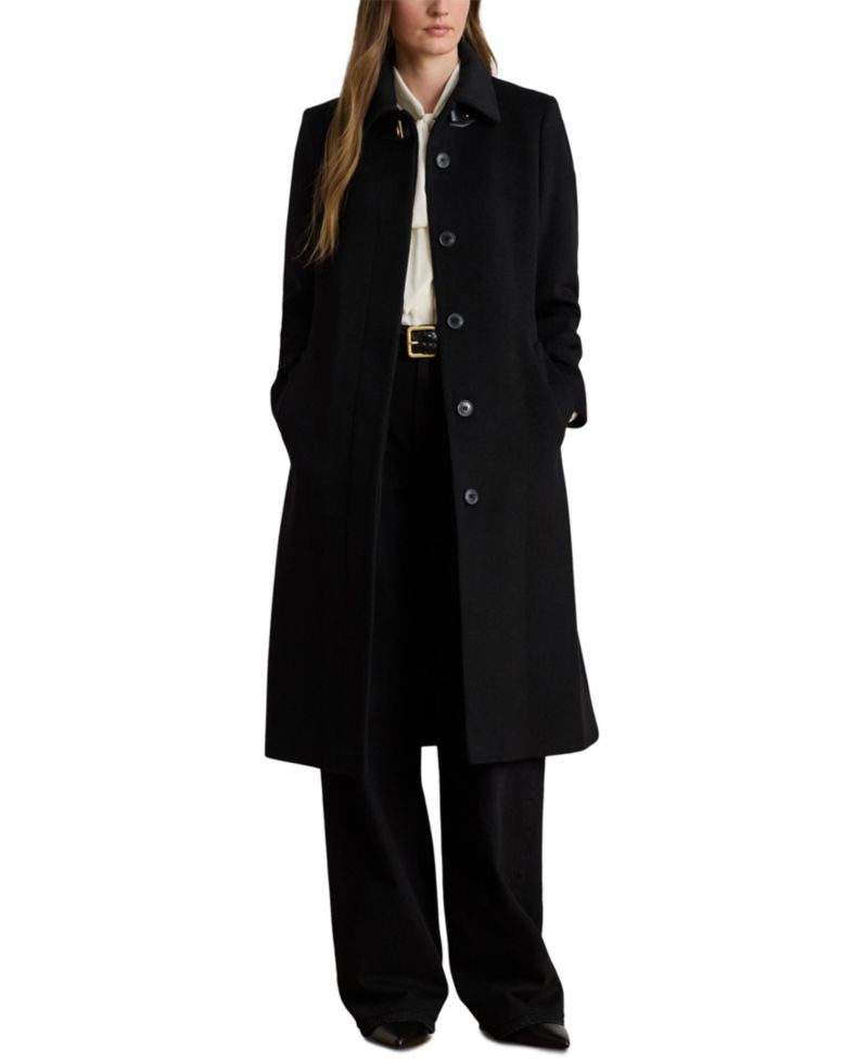 Women's Belted Single-Breasted Wool-Blend Coat