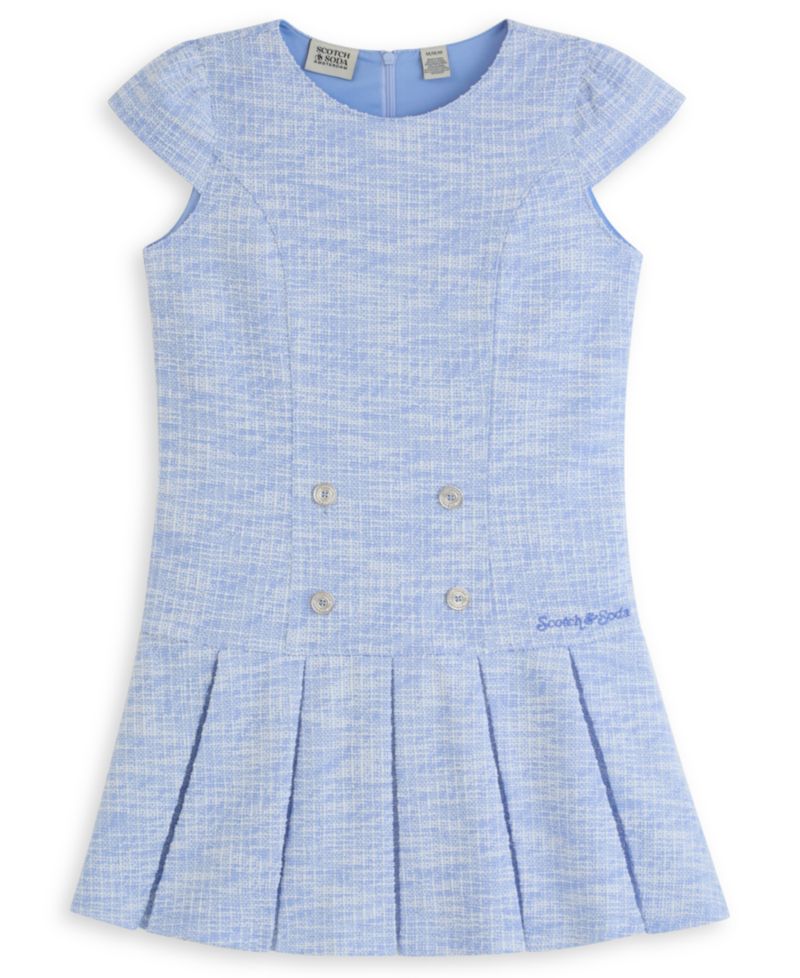Girls' 4-6X Short-Sleeve Boucle Dress