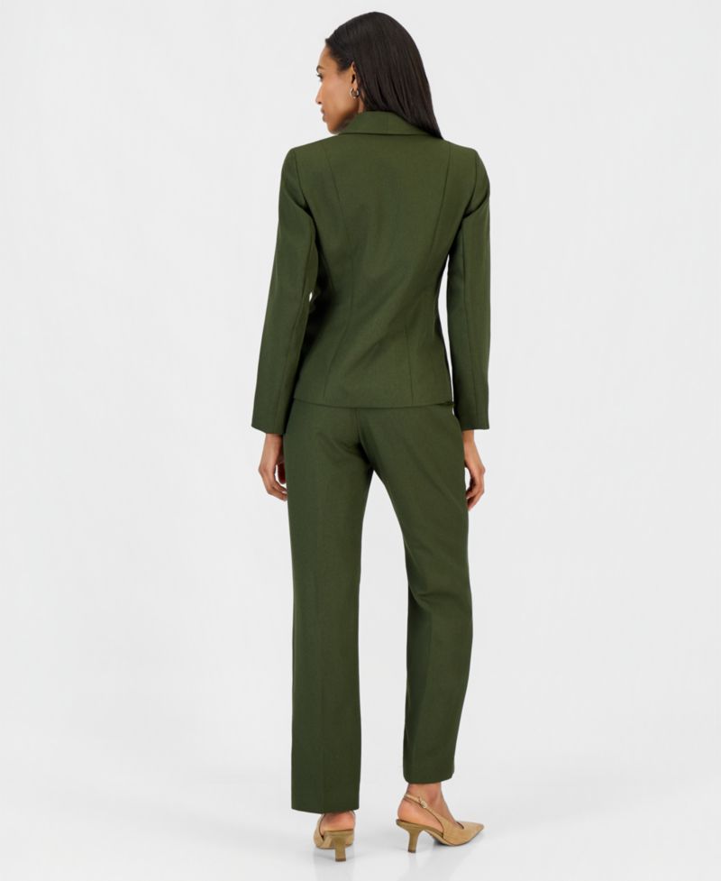 Women's Two-Button Shawl Collar Blazer & Pants Suit, Regular & Petite