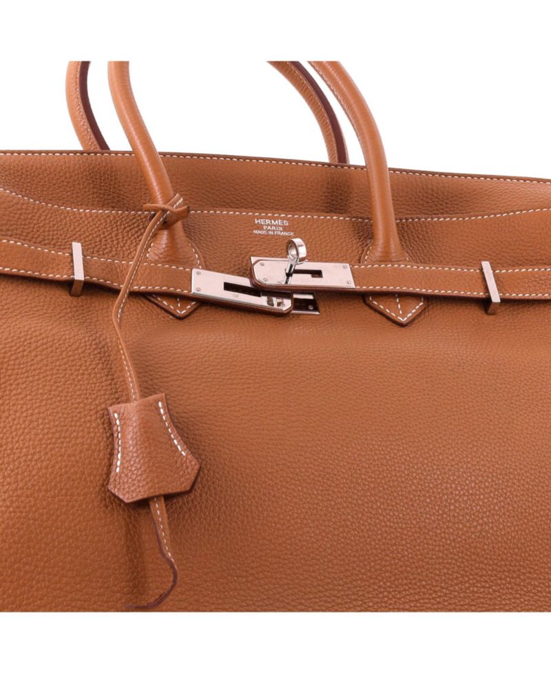 Pre-Owned Hermes Birkin 35 Handbag Brown Togo with Palladium Hardware