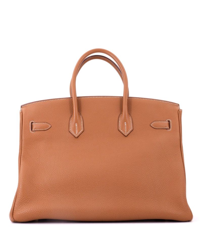 Pre-Owned Hermes Birkin 35 Handbag Brown Togo with Gold Hardware