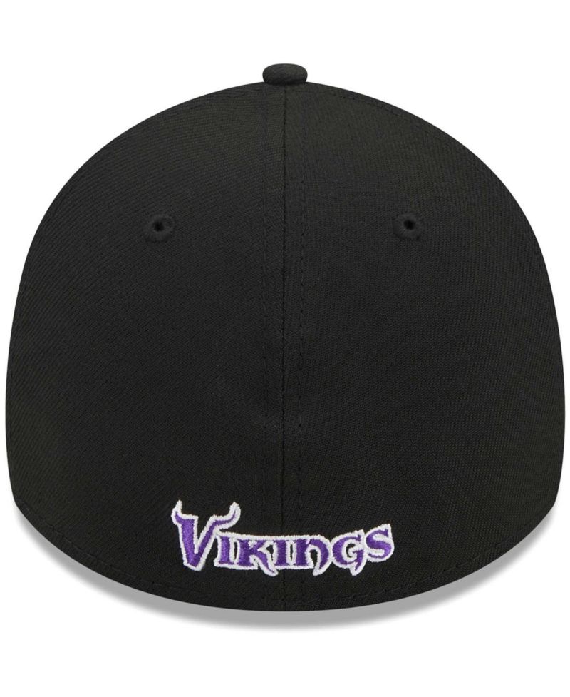 Men's Black Minnesota Vikings Main 39THIRTY Flex Hat