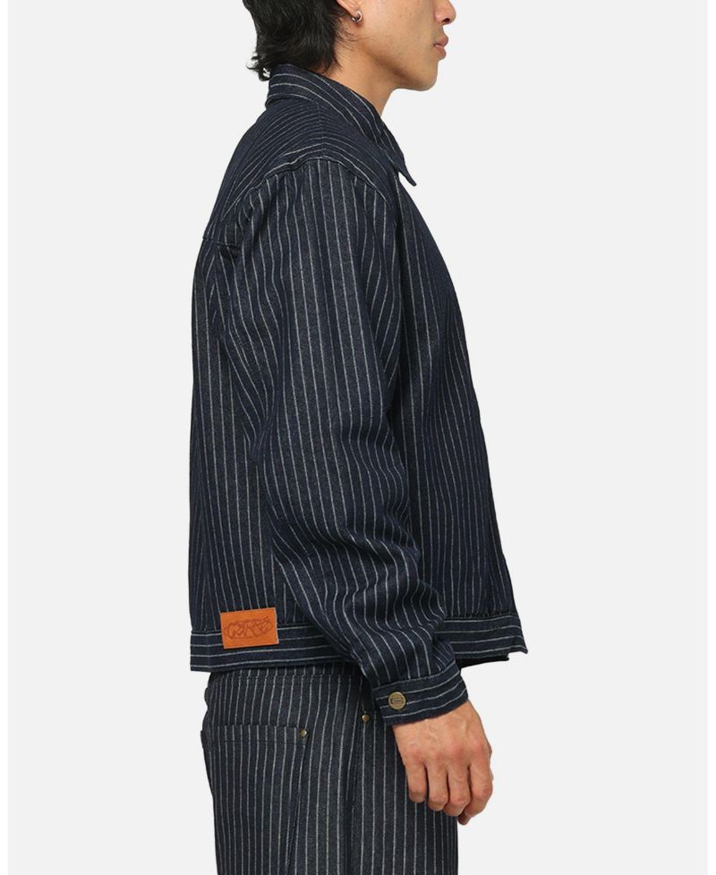 Men's Lockout Pinstripe Canvas Zip-Front Jacket