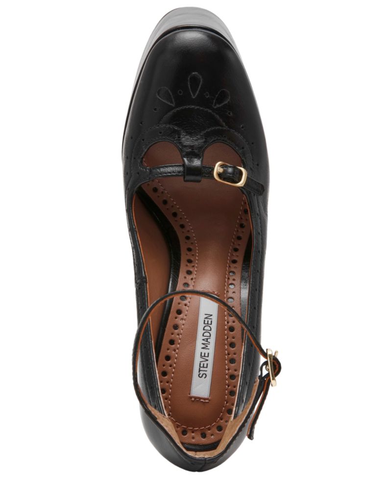 Women's Saxon High Platform Brogue Block Heel Pumps