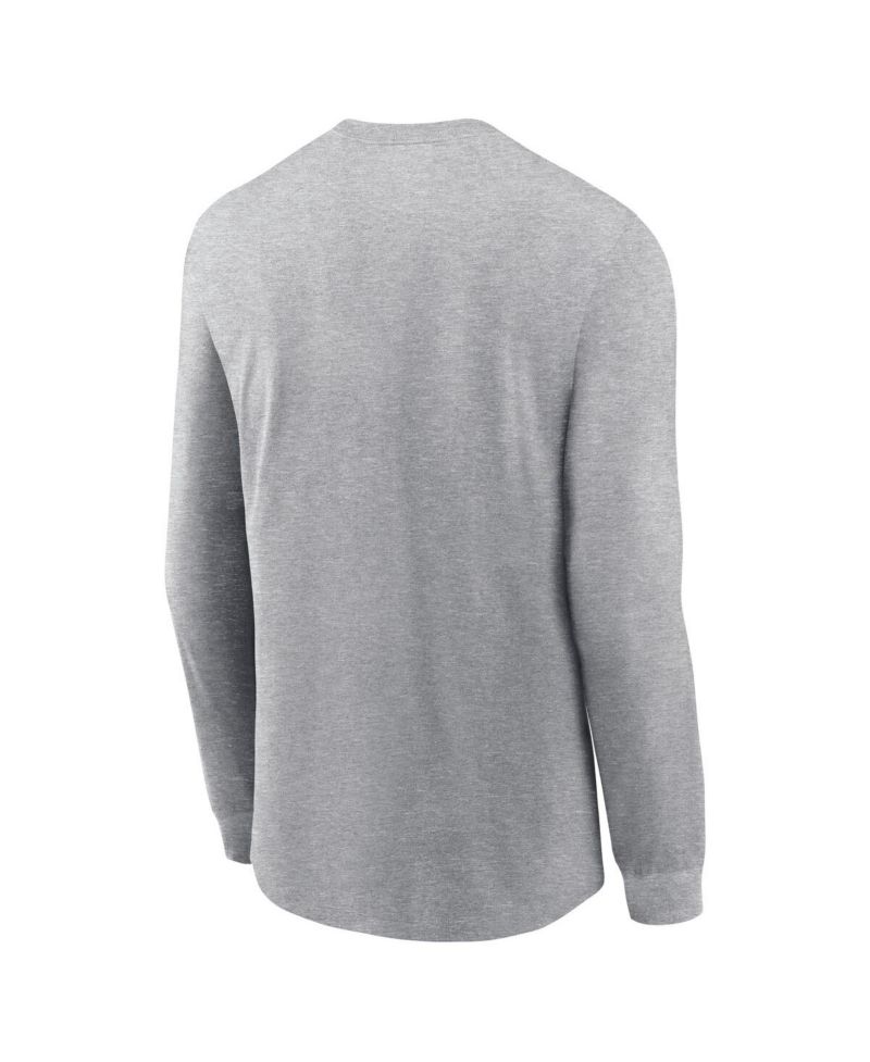 Men's Heather Gray Oklahoma Sooners Alternate Logo Long Sleeve T-Shirt