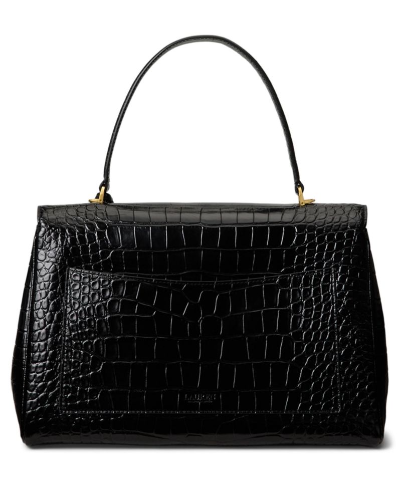 Farrah Soft Embossed Medium Leather Satchel Handbag