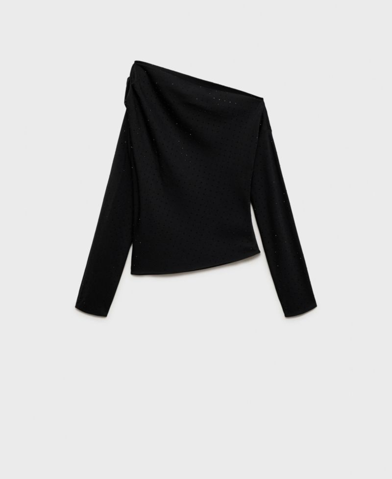 Women's Asymmetrical Sequined Blouse