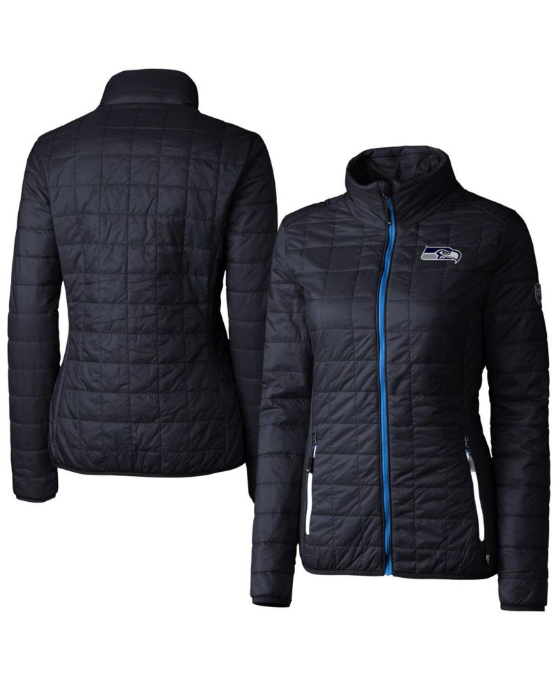 Women's Navy Seattle Seahawks Rainier PrimaLoft Eco Insulated Full-Zip Puffer Jacket