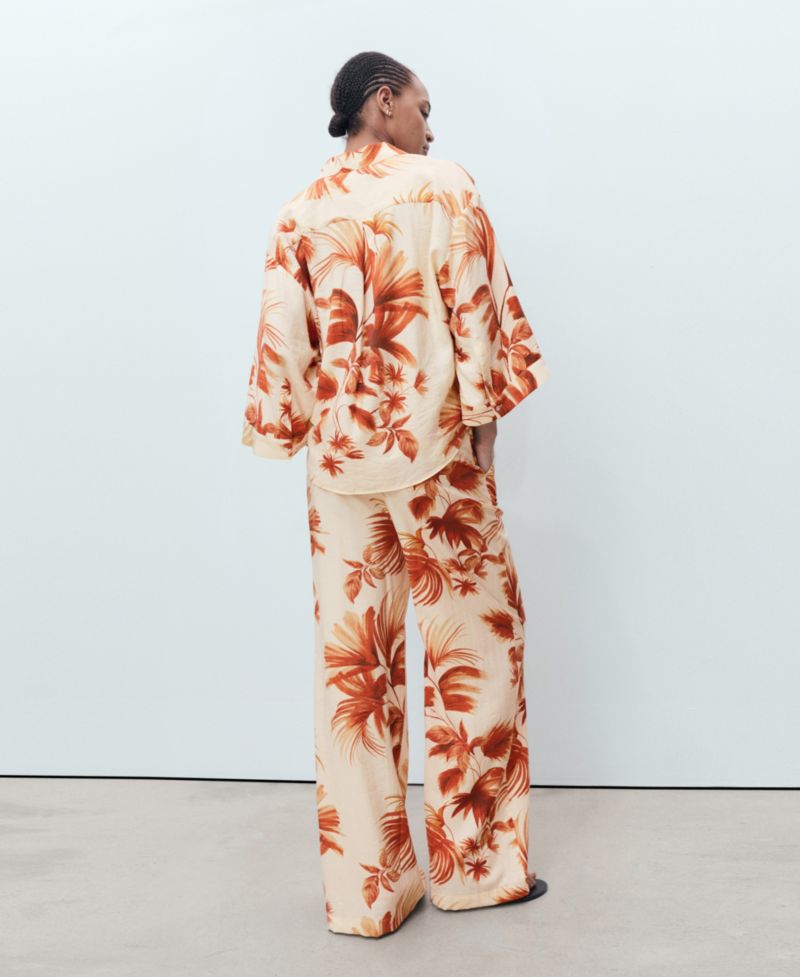 Women's Flowy Palm Print Pants