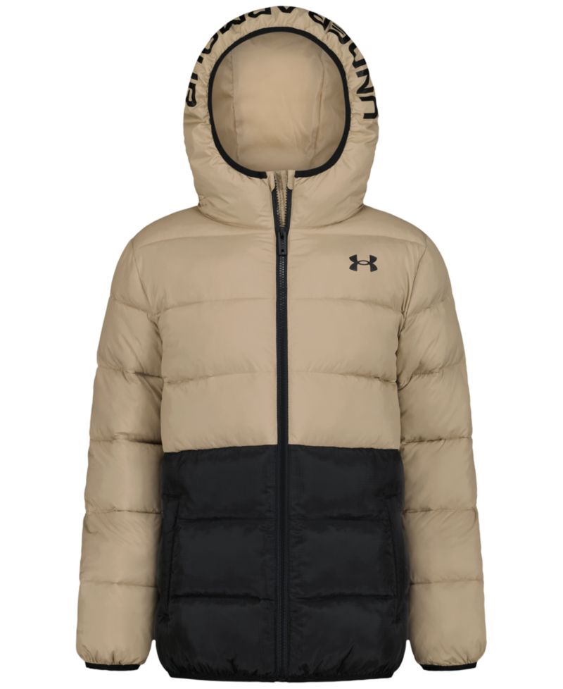 Boys' 8-20 Logo Full-Zip Puffer Hooded Jacket