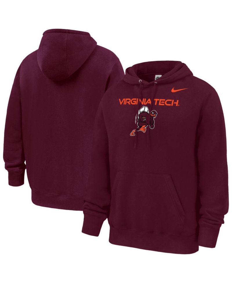 Men's Maroon Virginia Tech Hokies Rushing Hokie Club Fleece Hoodie
