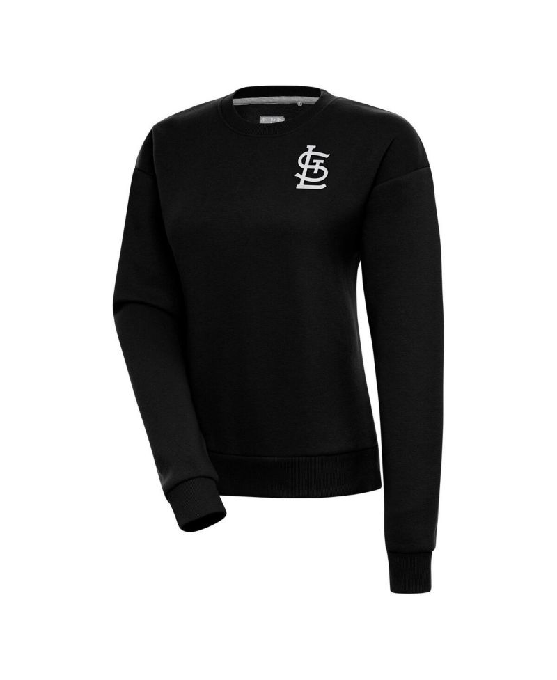 Women's Black St. Louis Cardinals Brushed Metallic Victory Pullover Sweatshirt