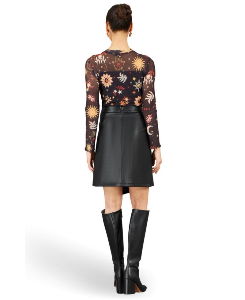 Women's Faux Leather Wrap Skirt