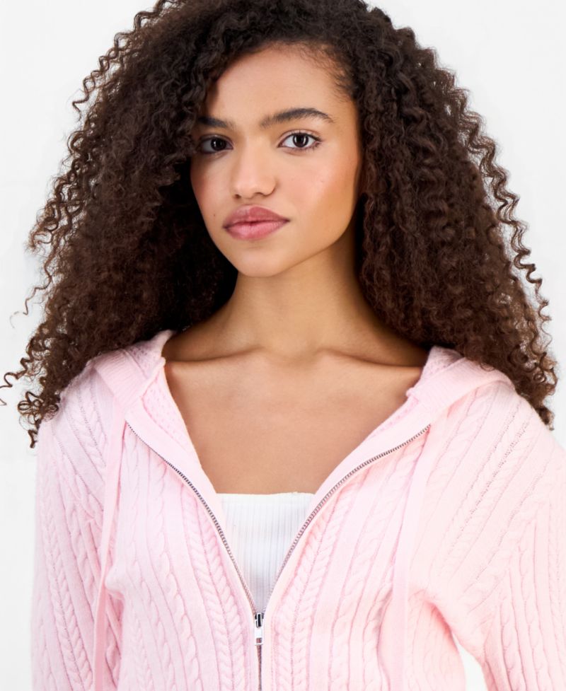 Women's Cable-Knit Zippered Hoodie