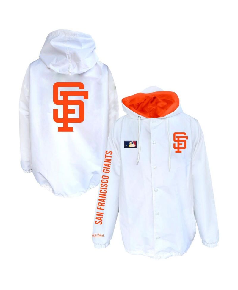 Men's White San Francisco Giants Big & Tall Full-Snap Hooded Jacket