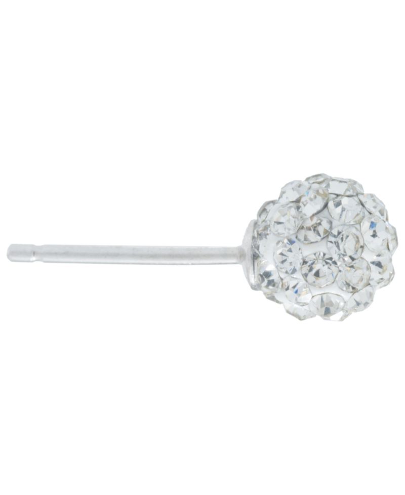 Multicolor Crystal Pav&eacute; Ball Cluster Stud Earrings in Sterling Silver (Also Available in Silver)