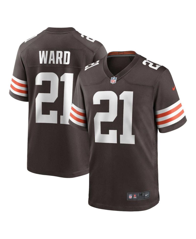 Men's Denzel Ward Brown Cleveland Browns Game Jersey