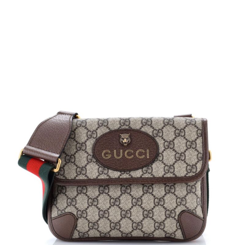 Small Neo Vintage Flap Messenger GG Coated Canvas