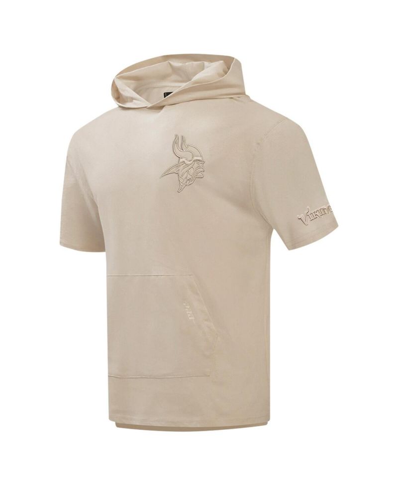 Men's Tan Minnesota Vikings Neutrals Capsule Short Sleeve Pullover Hoodie