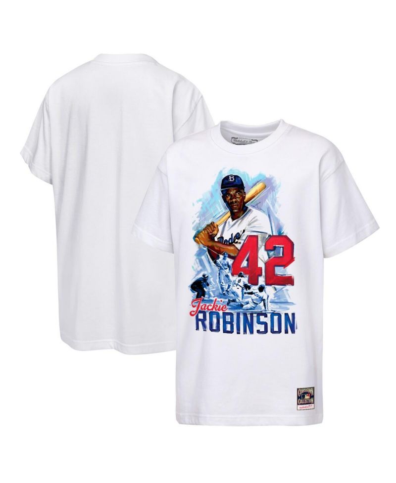 Big Boys and Girls Jackie Robinson White Los Angeles Dodgers Legacy T-Shirt
