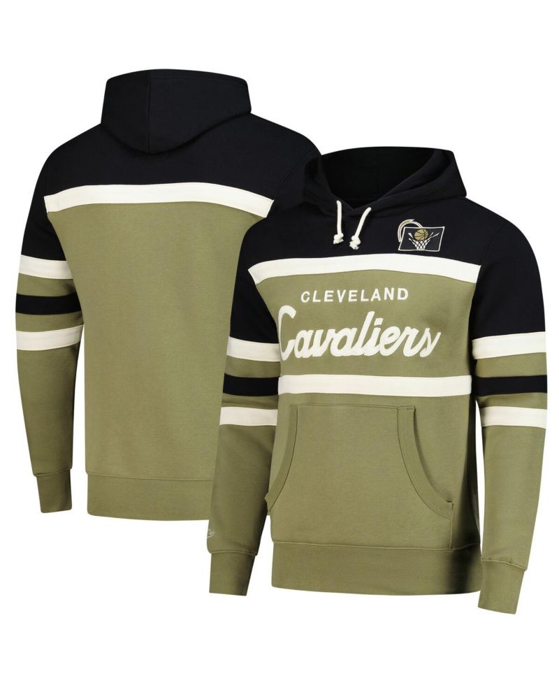 Men's Olive/Black Cleveland Cavaliers Double Clutch Head Coach Hoodie