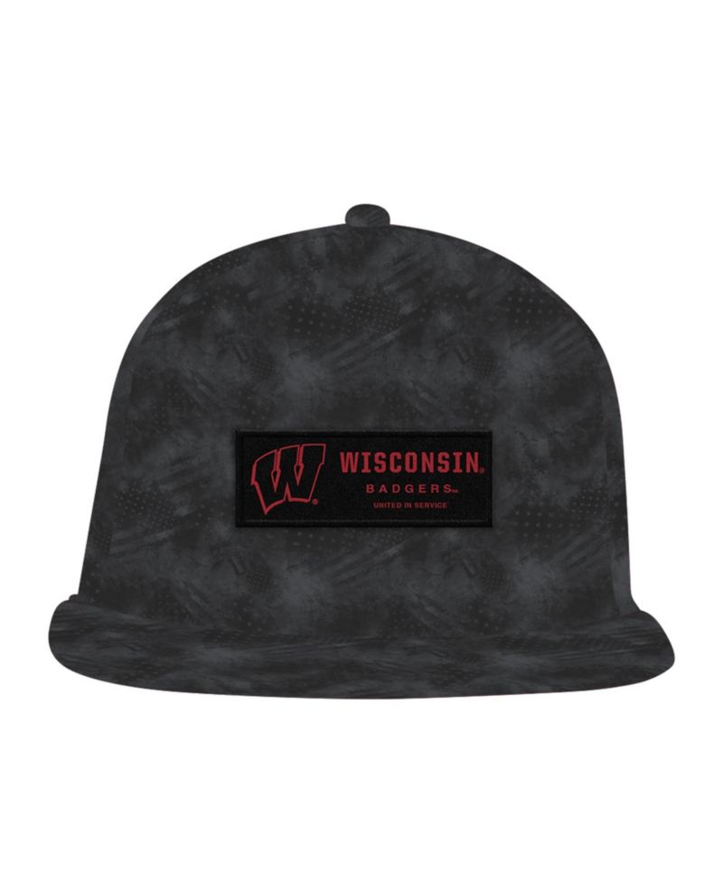 Men's Charcoal Wisconsin Badgers Freedom Collection ArmourFuse Snapback Hat