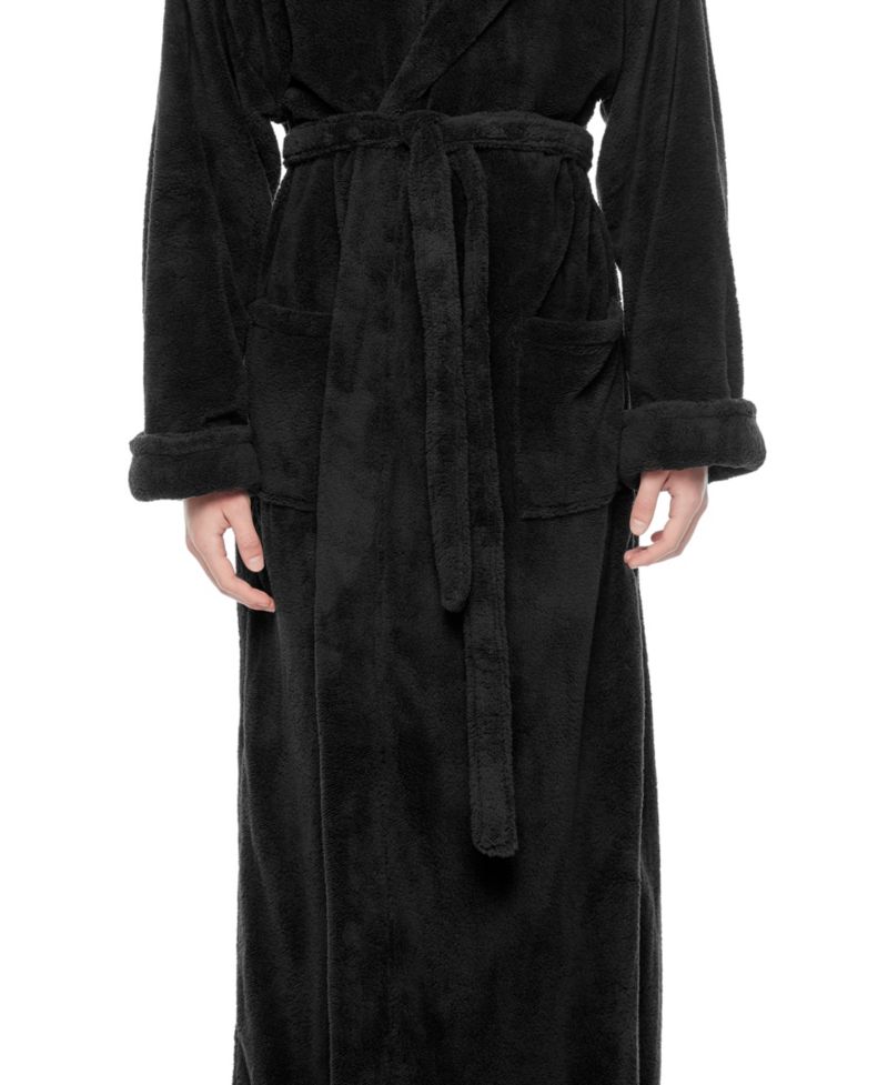 Men's Shawl Collar Full Ankle Length Fleece Bathrobe