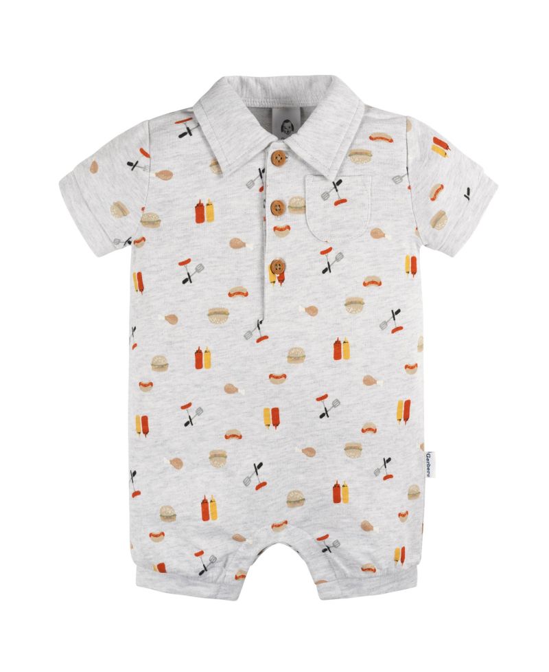Baby Girls Collared Romper
