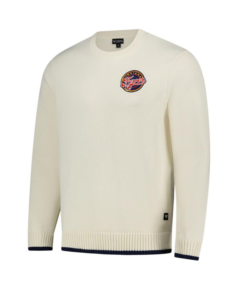 Men's and Women's Cream Indiana Fever Jacquard Pullover Sweater