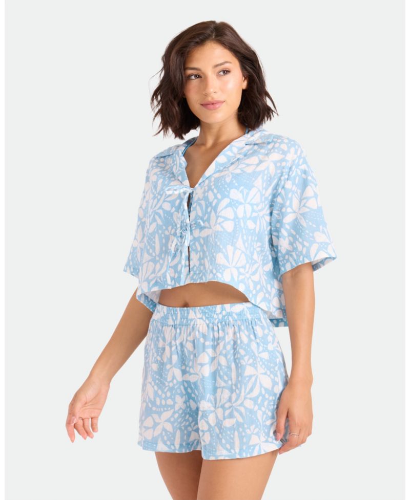 Women's Printed Pull-On Swim Cover-Up Shorts