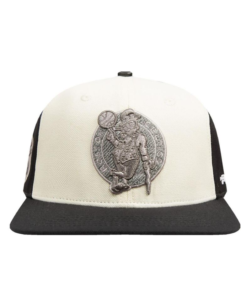 Men's Cream Boston Celtics French Terry Snapback Hat