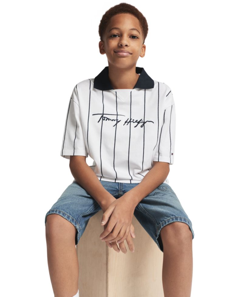 Boys' 2T-7 Stadium Ribbed Johnny Collar Shirt