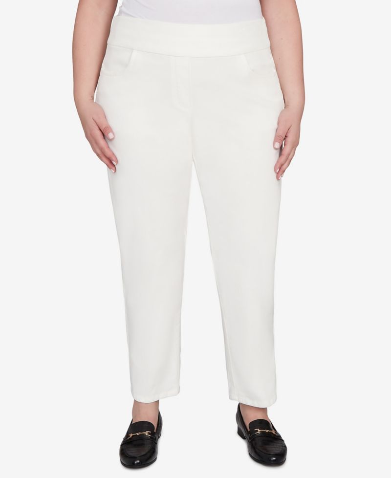 Plus Size Vienna Allure Fit Flat Front Corduroy Average Length Pant