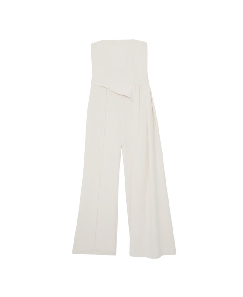 Women's Strapless Drape Wide-Leg Jumpsuit