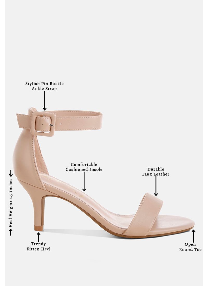 Women's Feruda Faux Leather Kitten Heel Sandals