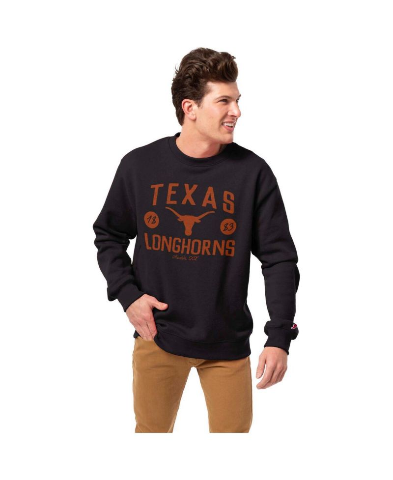 Men's Black Texas Longhorns Bendy Arch Essential Pullover Sweatshirt