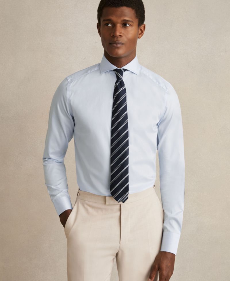 Men's Storm Cotton-Twill Two-Fold Slim-Fit Shirt