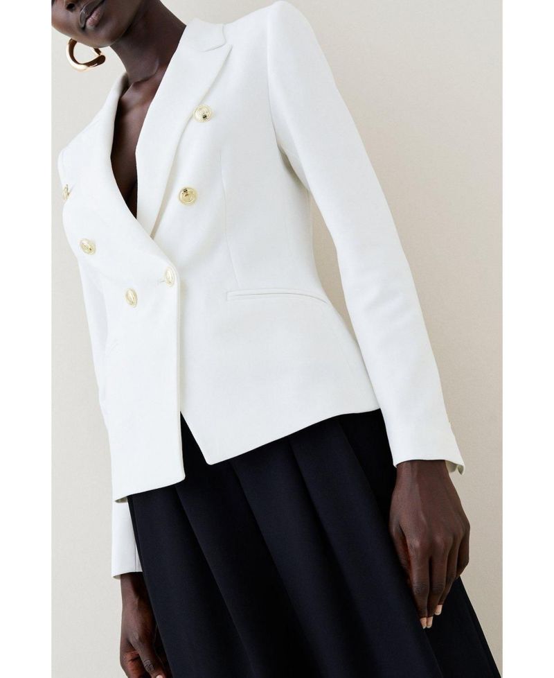 Women's Tailored Button Military Blazer