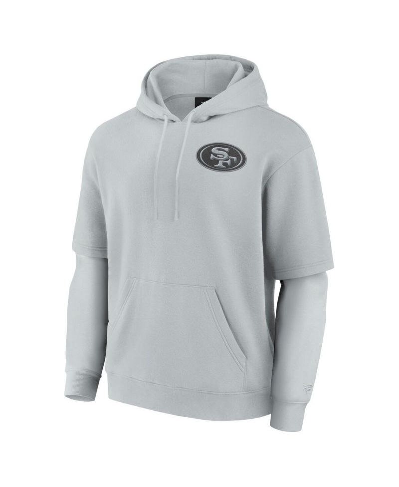 Men's and Women's Gray San Francisco 49ers Sleek Elements Pullover Hoodie