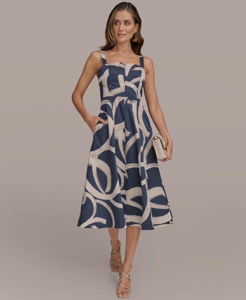 Women's Printed A-Line Midi Dress