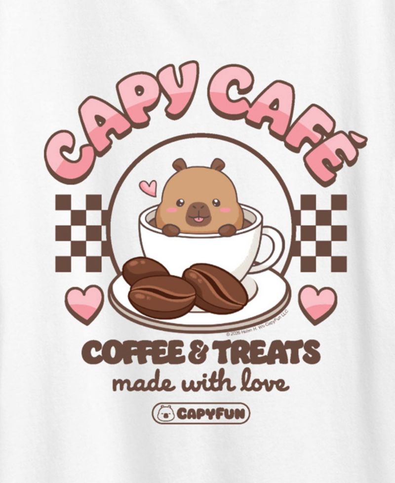 Plus Size CapyFun Caf&eacute; Coffee Graphic T-Shirt