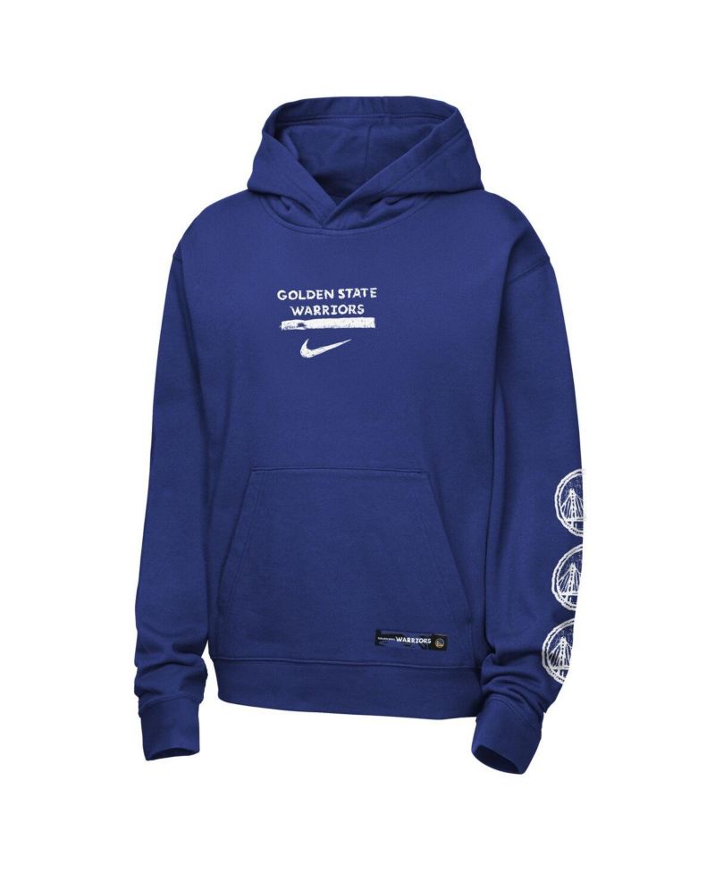 Big Boys and Girls Royal Golden State Warriors Courtside Club Premiere Hoodie