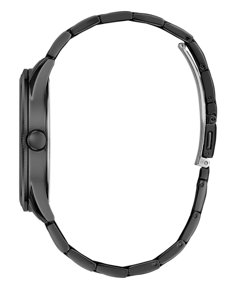 Men's Analog Black Stainless Steel Watch 44mm