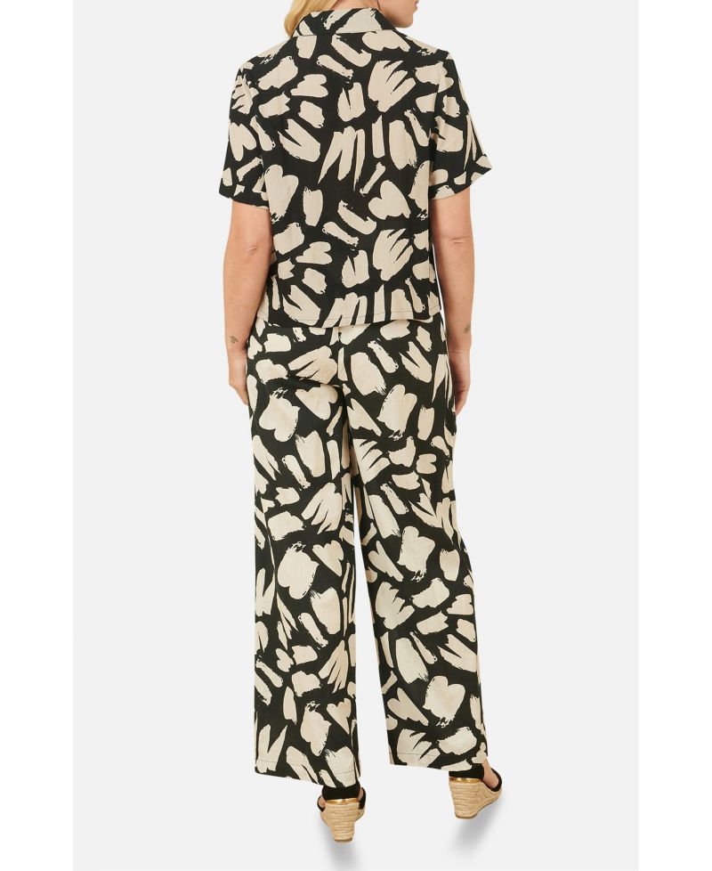 Women's High Waisted Printed Wide Leg Trousers