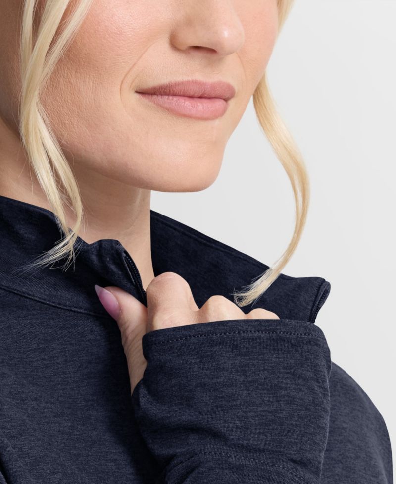 Women's Navy Michigan Wolverines Swift Dri-FIT Half-Zip Pullover