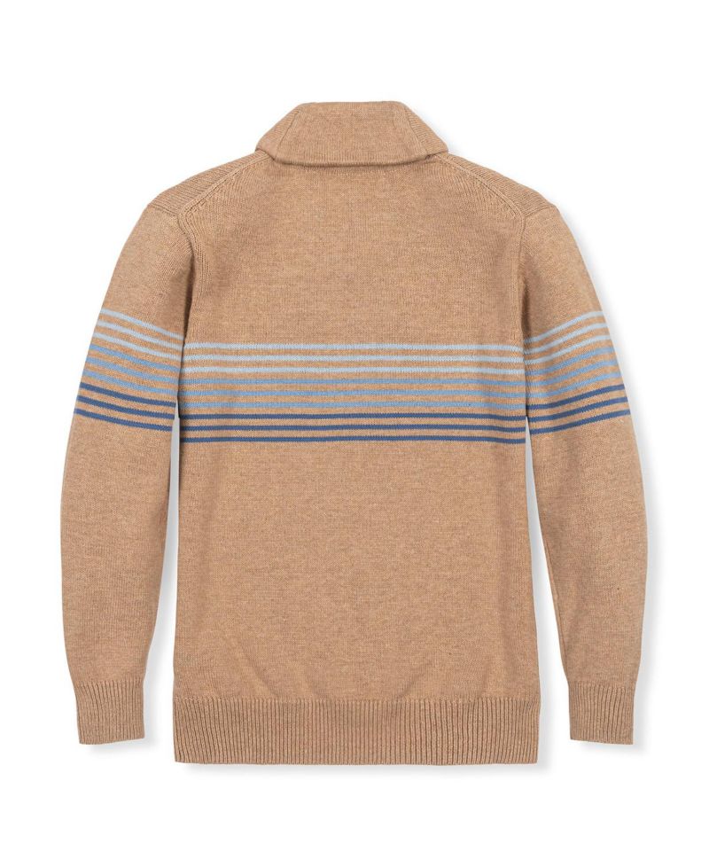 Little Boys (5-7) Organic Shawl Collar Stripe Sweater
