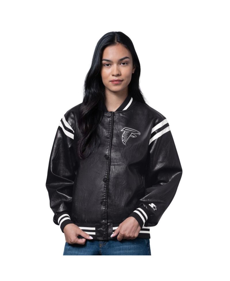 Women's Black Atlanta Falcons High Heat Full-Snap Varsity Jacket