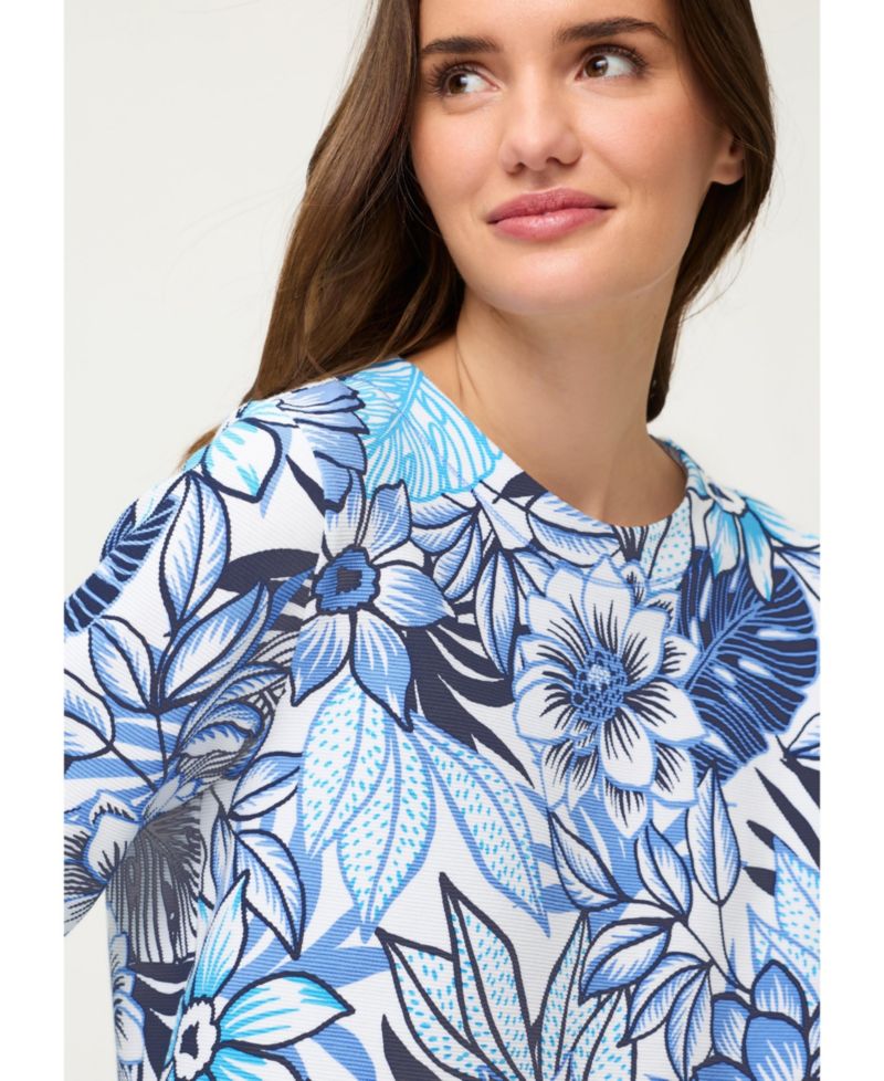 Women's Floral Rib Knit Jersey Top