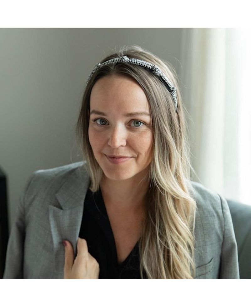 Women's Knotted Tweed Headband - Black Ivory