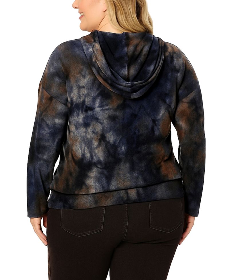 Plus Size Tie Dye Cozy Pocket Pullover Sweatshirt